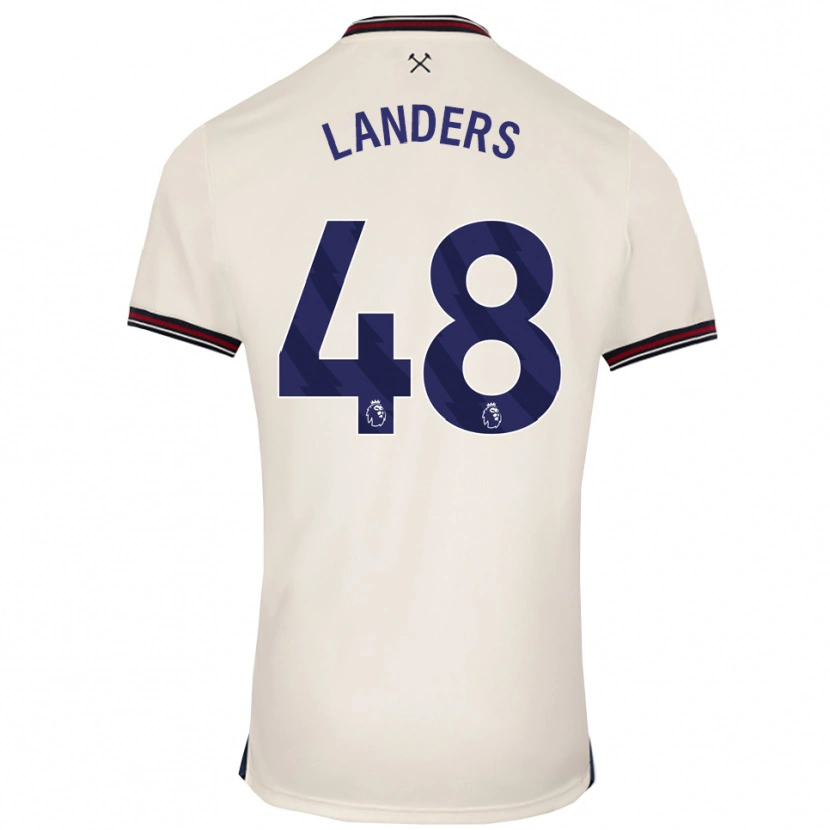 Danxen Mann Josh Landers #48 Off White Bortetrøye Drakt Trøye 2025/26 Skjorter T-Skjorte