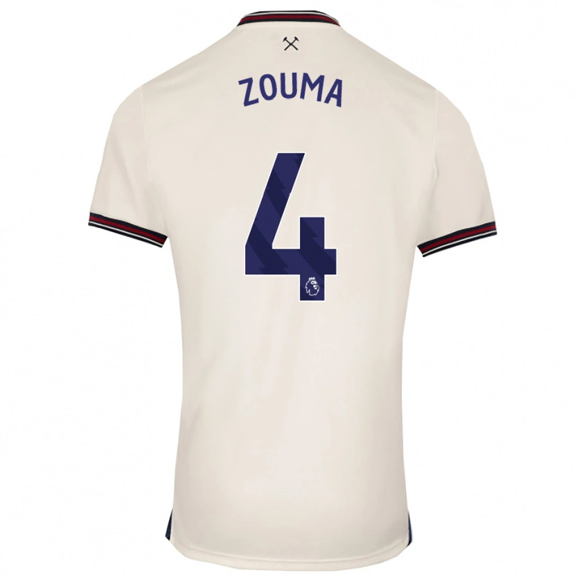 Danxen Mann Kurt Zouma #4 Off White Bortetrøye Drakt Trøye 2025/26 Skjorter T-Skjorte