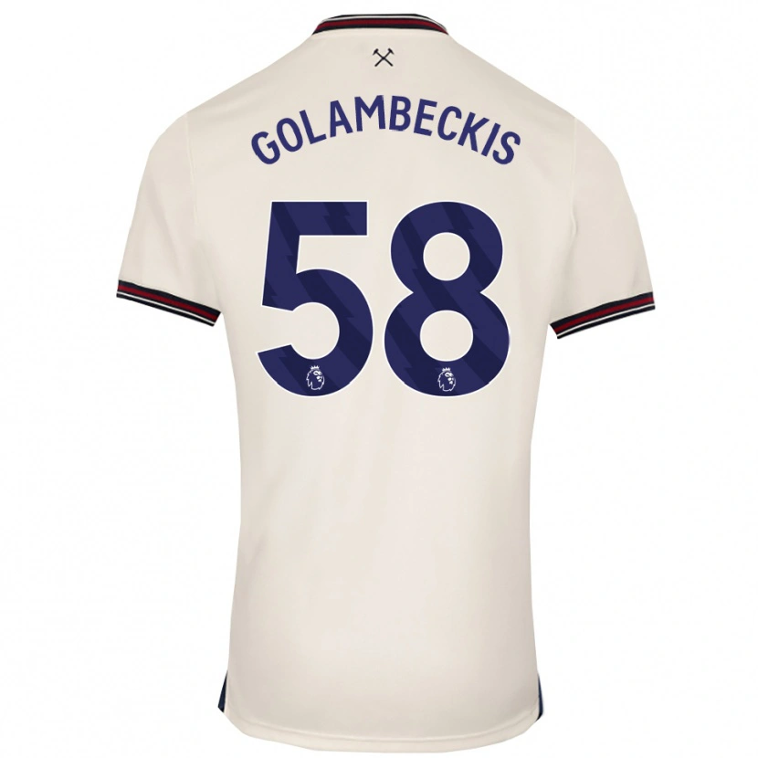 Danxen Mann Airidas Golambeckis #58 Off White Bortetrøye Drakt Trøye 2025/26 Skjorter T-Skjorte