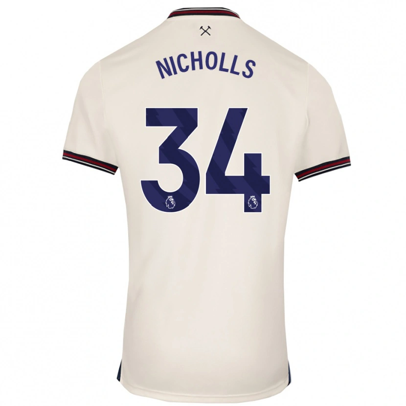 Danxen Mann Macey Nicholls #34 Off White Bortetrøye Drakt Trøye 2025/26 Skjorter T-Skjorte