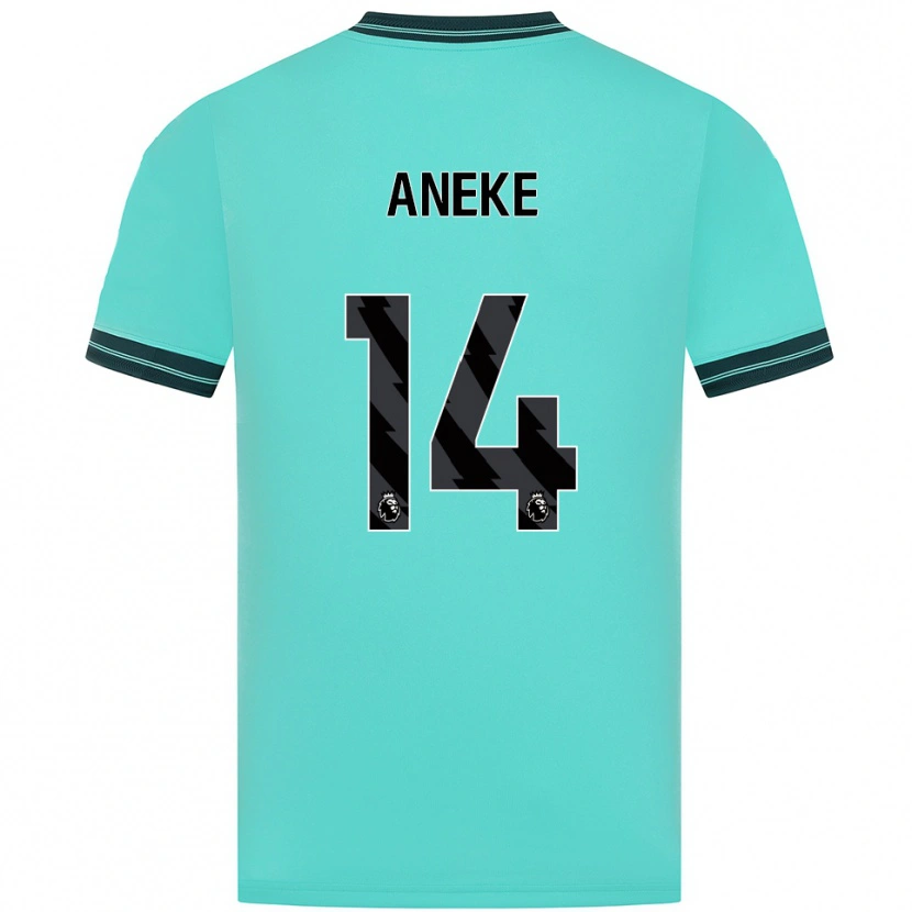 Danxen Mann Aaron Aneke #14 Himmelsblå Grønn Bortetrøye Drakt Trøye 2025/26 Skjorter T-Skjorte