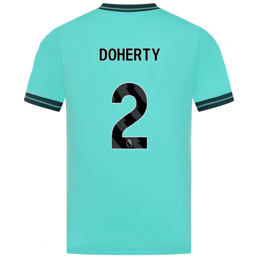 Danxen Mann Matt Doherty #2 Himmelsblå Grønn Bortetrøye Drakt Trøye 2025/26 Skjorter T-Skjorte