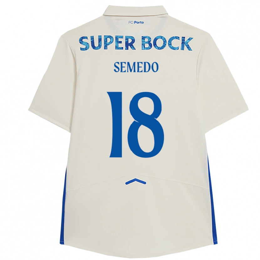 Danxen Mann Adriana Semedo #18 Hvit Blå Tredje Sett Drakt Trøye 2025/26 Skjorter T-Skjorte