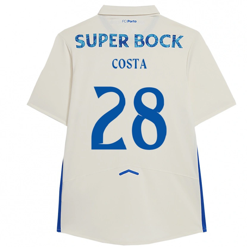 Danxen Mann Bruno Costa #28 Hvit Blå Tredje Sett Drakt Trøye 2025/26 Skjorter T-Skjorte