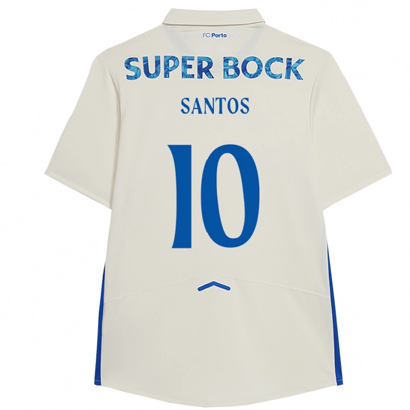 Danxen Mann Gonçalo Santos #10 Hvit Blå Tredje Sett Drakt Trøye 2025/26 Skjorter T-Skjorte