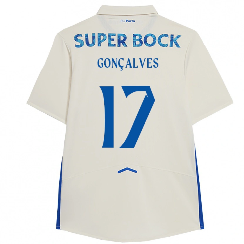 Danxen Mann Rodrigo Gonçalves #17 Hvit Blå Tredje Sett Drakt Trøye 2025/26 Skjorter T-Skjorte