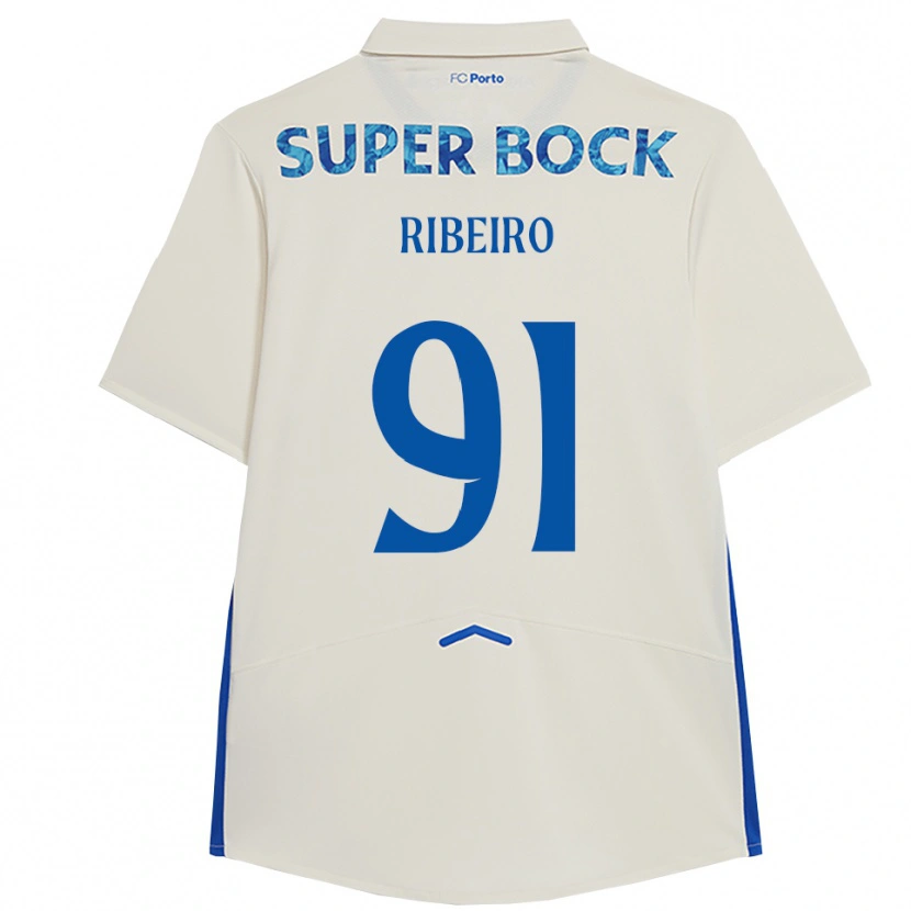 Danxen Mann Gonçalo Ribeiro #91 Hvit Blå Tredje Sett Drakt Trøye 2025/26 Skjorter T-Skjorte