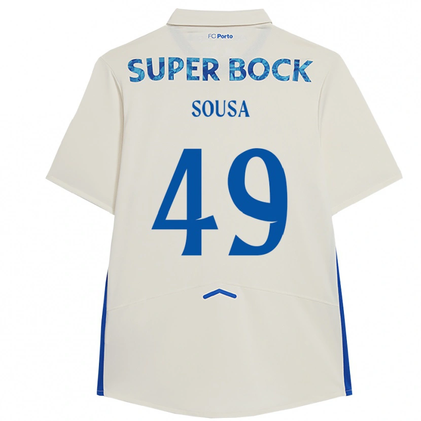Danxen Mann Gonçalo Sousa #49 Hvit Blå Tredje Sett Drakt Trøye 2025/26 Skjorter T-Skjorte