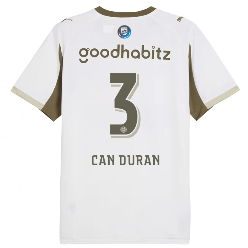 Danxen Mann Emre Can Duran #3 Hvit Grå Tredje Sett Drakt Trøye 2025/26 Skjorter T-Skjorte