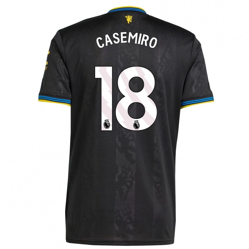 Danxen Mann Casemiro #18 Svart Gul Blå Tredje Sett Drakt Trøye 2025/26 Skjorter T-Skjorte