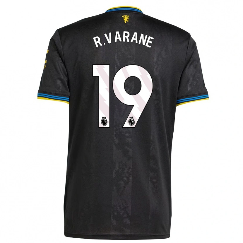 Danxen Mann Raphael Varane #19 Svart Gul Blå Tredje Sett Drakt Trøye 2025/26 Skjorter T-Skjorte