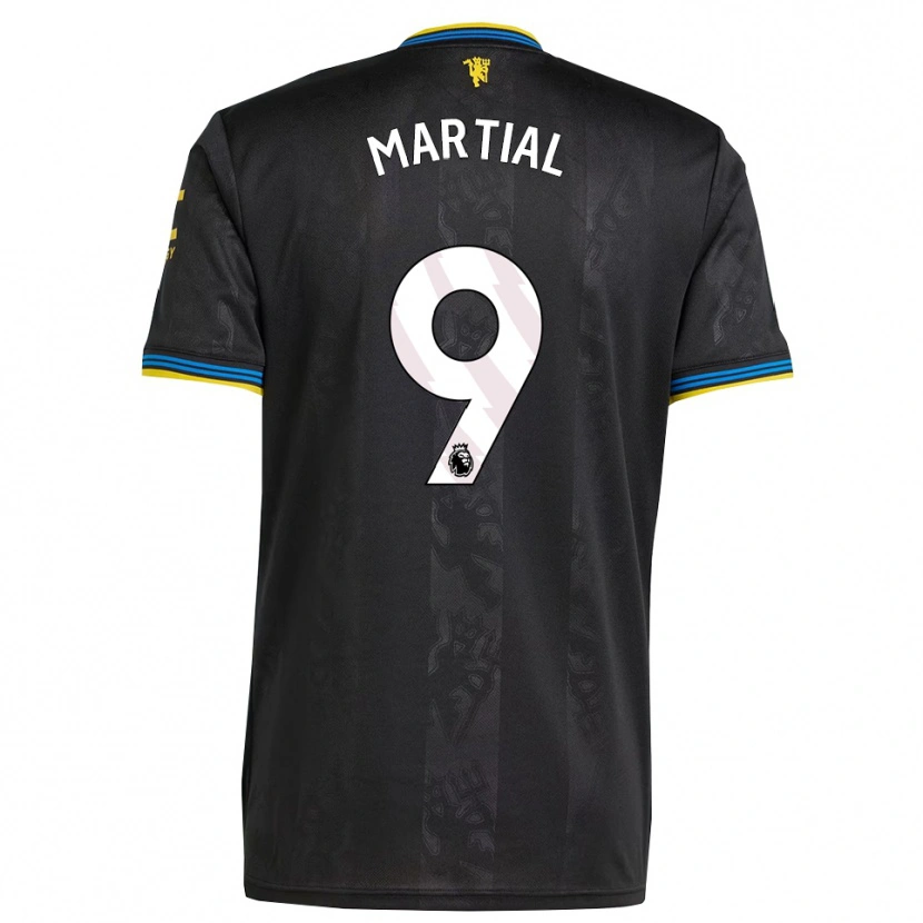 Danxen Mann Anthony Martial #9 Svart Gul Blå Tredje Sett Drakt Trøye 2025/26 Skjorter T-Skjorte