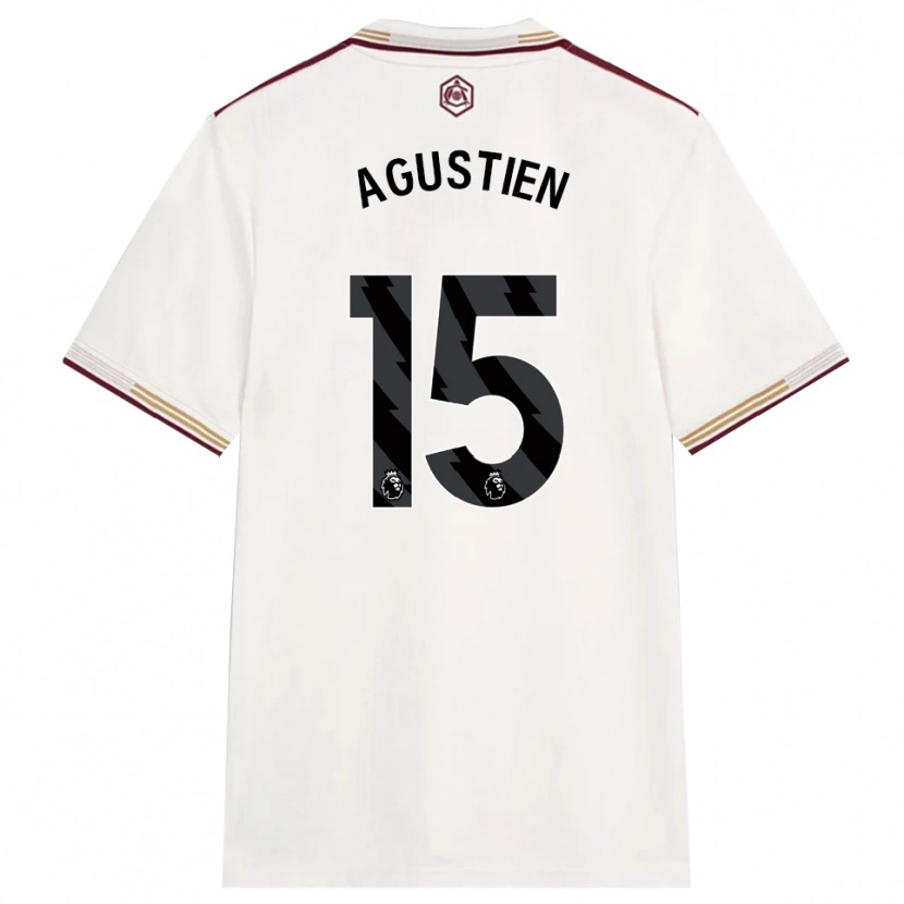 Danxen Mann Demiane Agustien #15 Off White Burgunder Tredje Sett Drakt Trøye 2025/26 Skjorter T-Skjorte