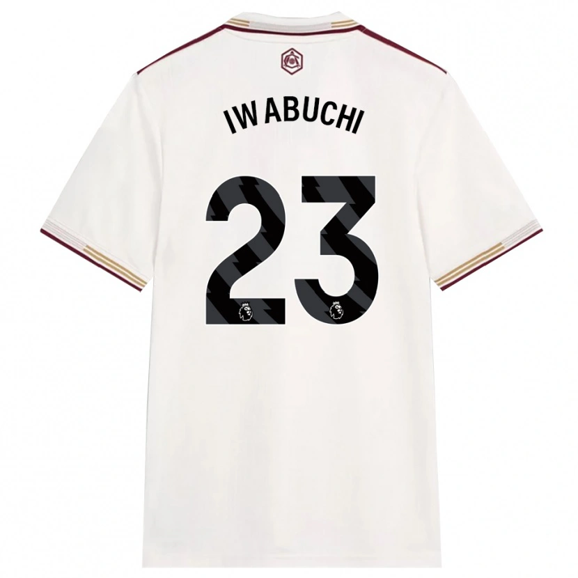 Danxen Mann Mana Iwabuchi #23 Off White Burgunder Tredje Sett Drakt Trøye 2025/26 Skjorter T-Skjorte