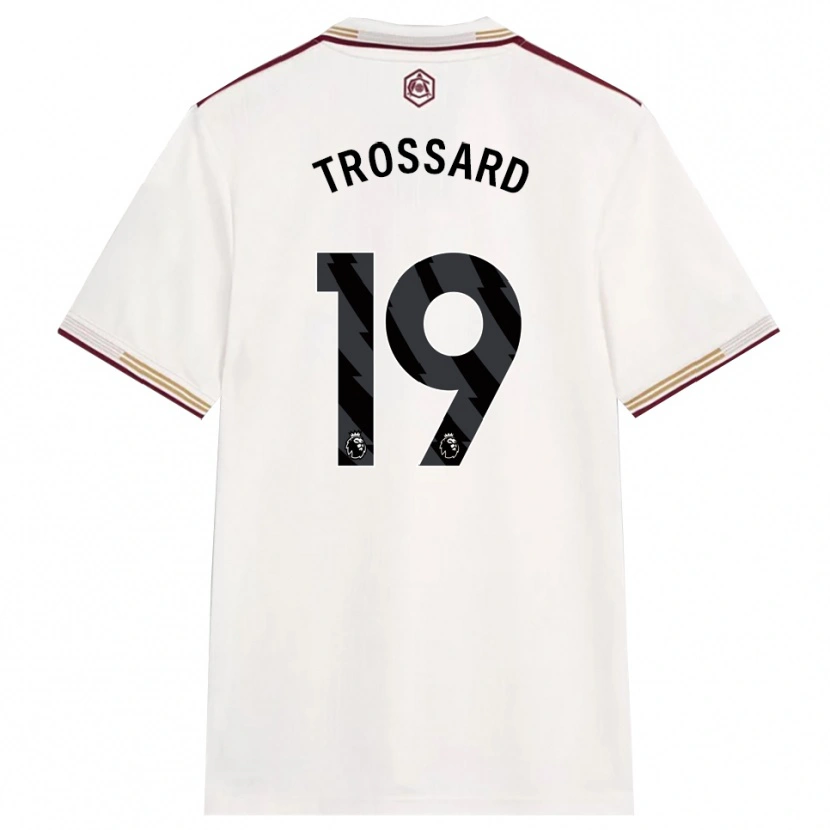 Danxen Mann Leandro Trossard #19 Off White Burgunder Tredje Sett Drakt Trøye 2025/26 Skjorter T-Skjorte