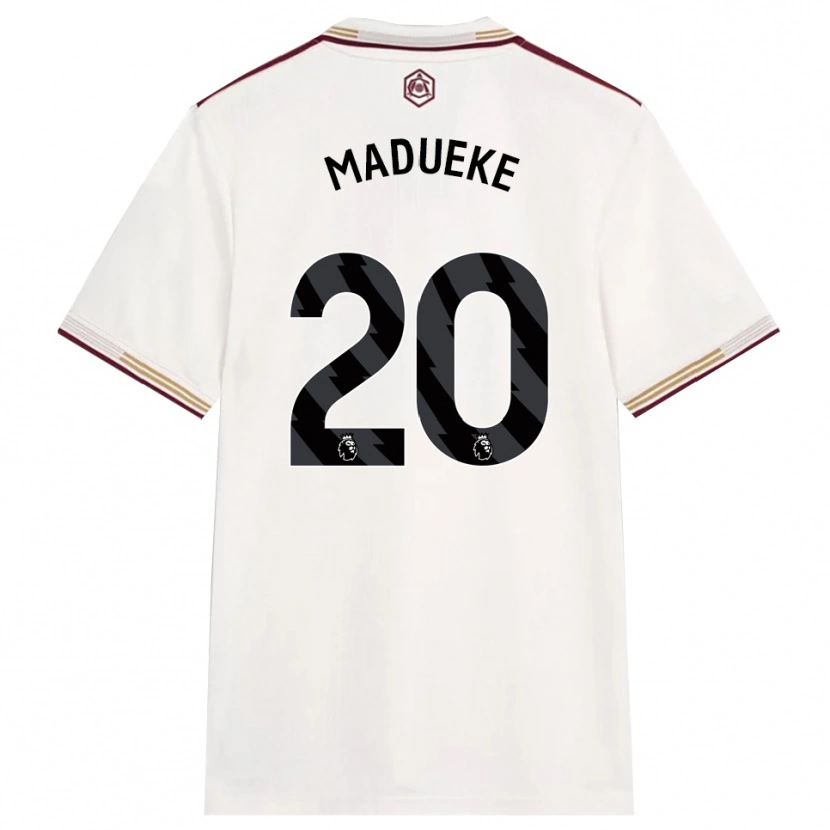 Danxen Mann Noni Madueke #20 Off White Burgunder Tredje Sett Drakt Trøye 2025/26 Skjorter T-Skjorte