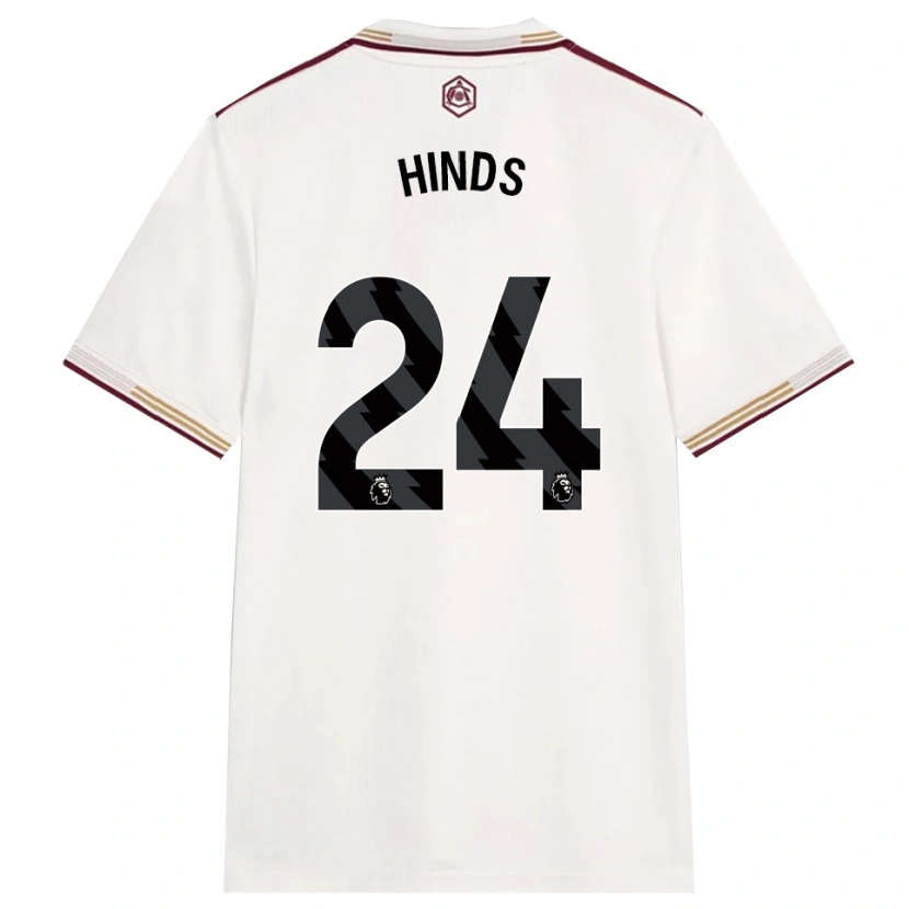 Danxen Mann Taylor Hinds #24 Off White Burgunder Tredje Sett Drakt Trøye 2025/26 Skjorter T-Skjorte