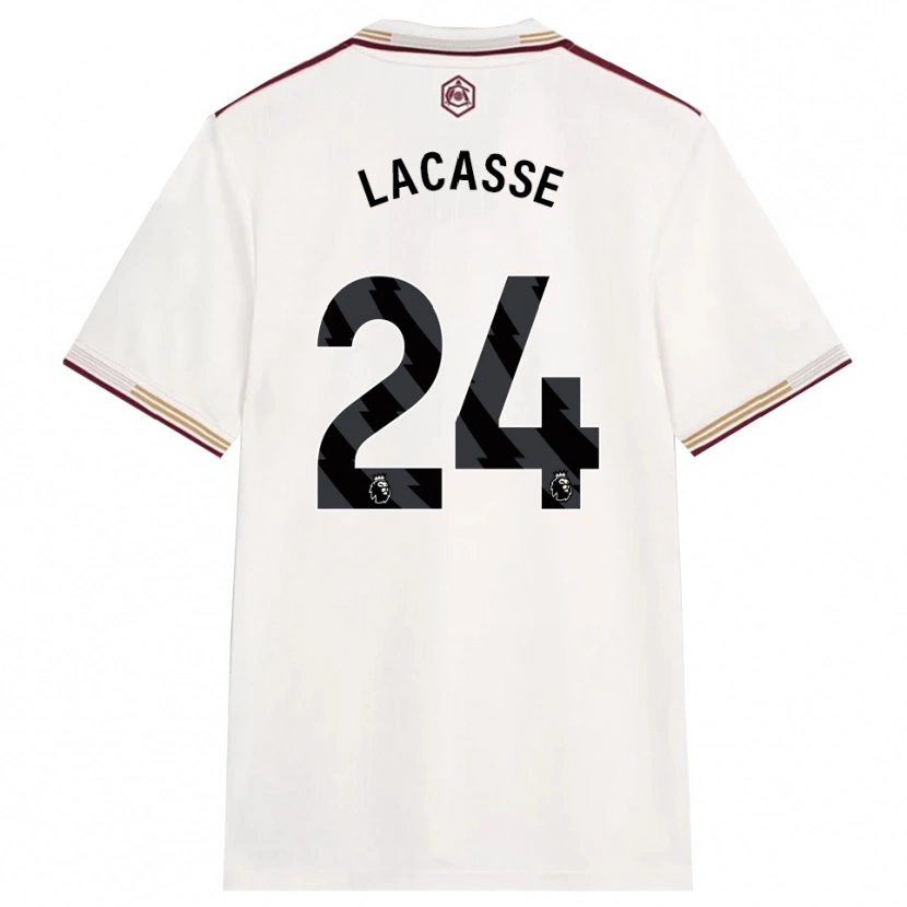 Danxen Mann Cloé Lacasse #24 Off White Burgunder Tredje Sett Drakt Trøye 2025/26 Skjorter T-Skjorte