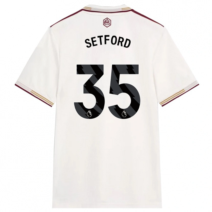 Danxen Mann Tommy Setford #35 Off White Burgunder Tredje Sett Drakt Trøye 2025/26 Skjorter T-Skjorte