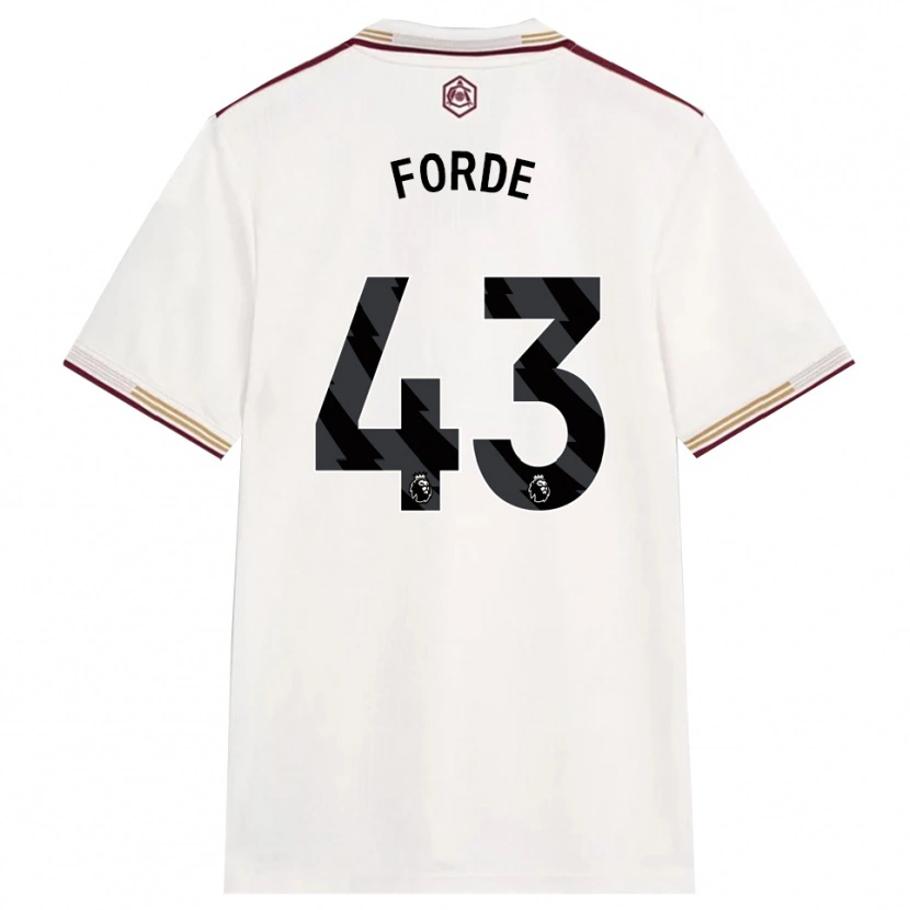 Danxen Mann Romari Forde #43 Off White Burgunder Tredje Sett Drakt Trøye 2025/26 Skjorter T-Skjorte
