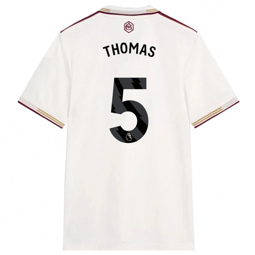 Danxen Mann Thomas Partey #5 Off White Burgunder Tredje Sett Drakt Trøye 2025/26 Skjorter T-Skjorte