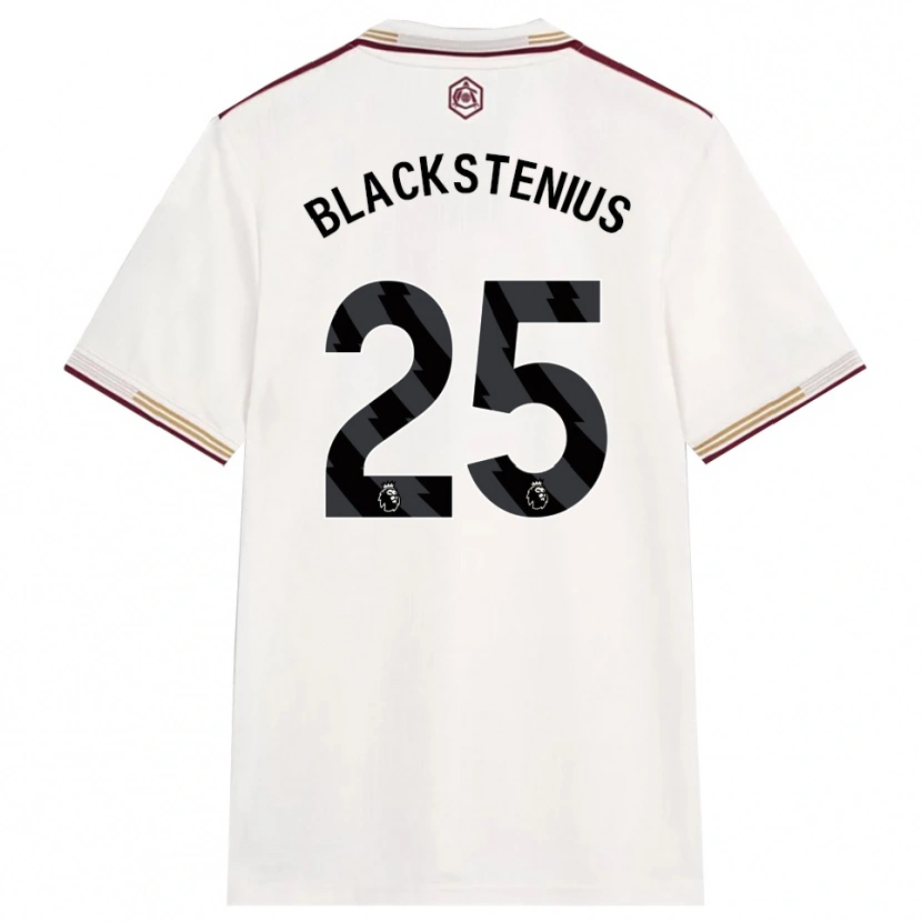 Danxen Mann Stina Blackstenius #25 Off White Burgunder Tredje Sett Drakt Trøye 2025/26 Skjorter T-Skjorte
