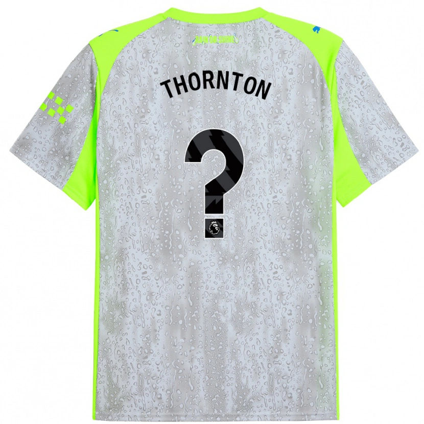 Danxen Mann Archie Thornton #0 Grå Gul Tredje Sett Drakt Trøye 2025/26 Skjorter T-Skjorte