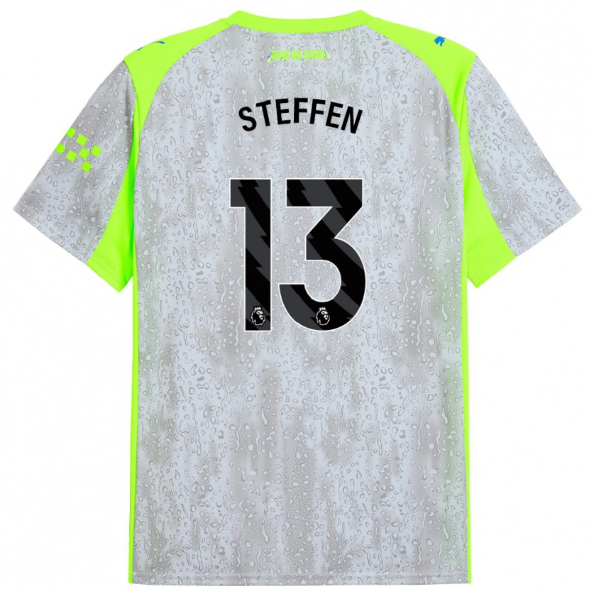 Danxen Mann Zack Steffen #13 Grå Gul Tredje Sett Drakt Trøye 2025/26 Skjorter T-Skjorte