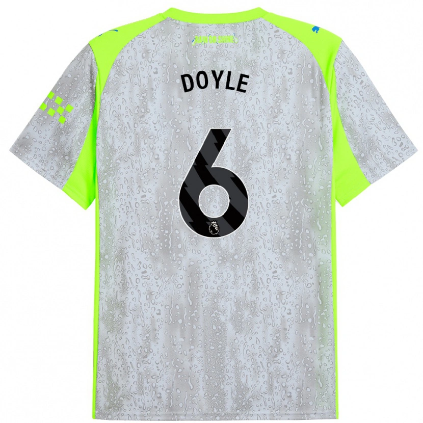 Danxen Mann Callum Doyle #6 Grå Gul Tredje Sett Drakt Trøye 2025/26 Skjorter T-Skjorte