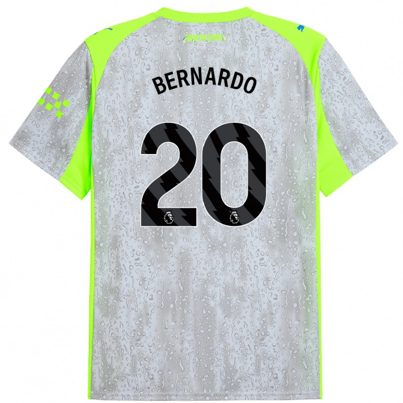 Danxen Mann Bernardo Silva #20 Grå Gul Tredje Sett Drakt Trøye 2025/26 Skjorter T-Skjorte