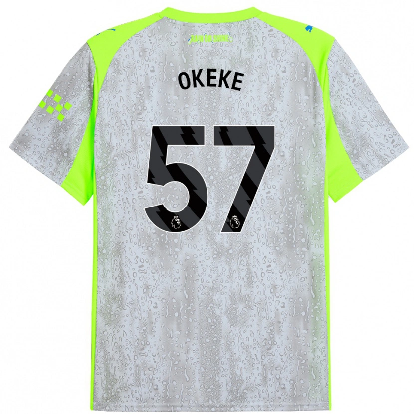 Danxen Mann Michael Okeke #57 Grå Gul Tredje Sett Drakt Trøye 2025/26 Skjorter T-Skjorte