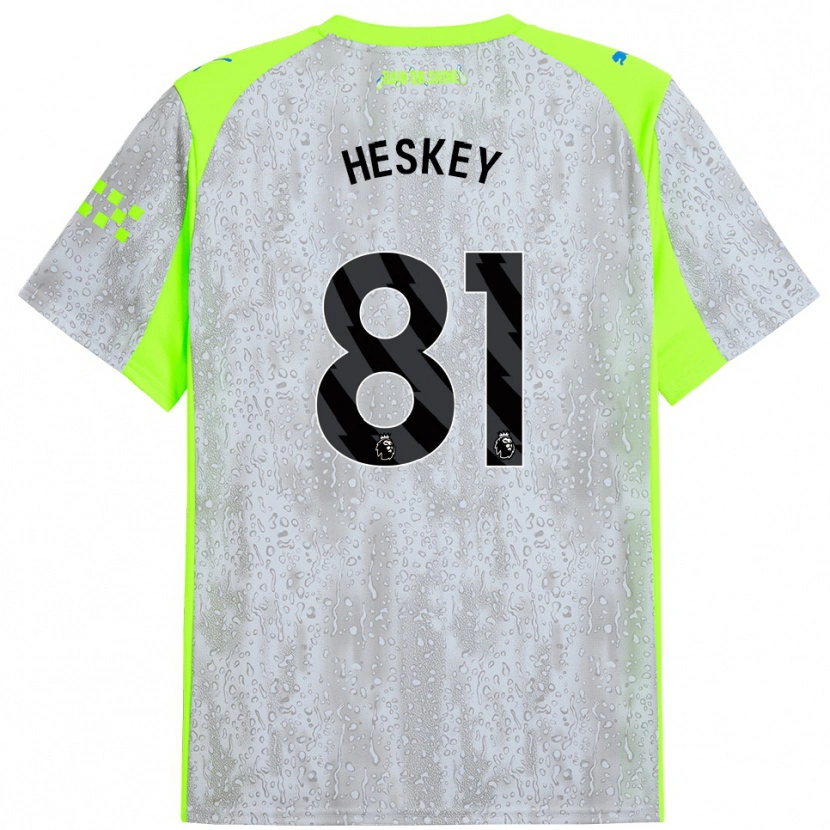Danxen Mann Jaden Heskey #81 Grå Gul Tredje Sett Drakt Trøye 2025/26 Skjorter T-Skjorte