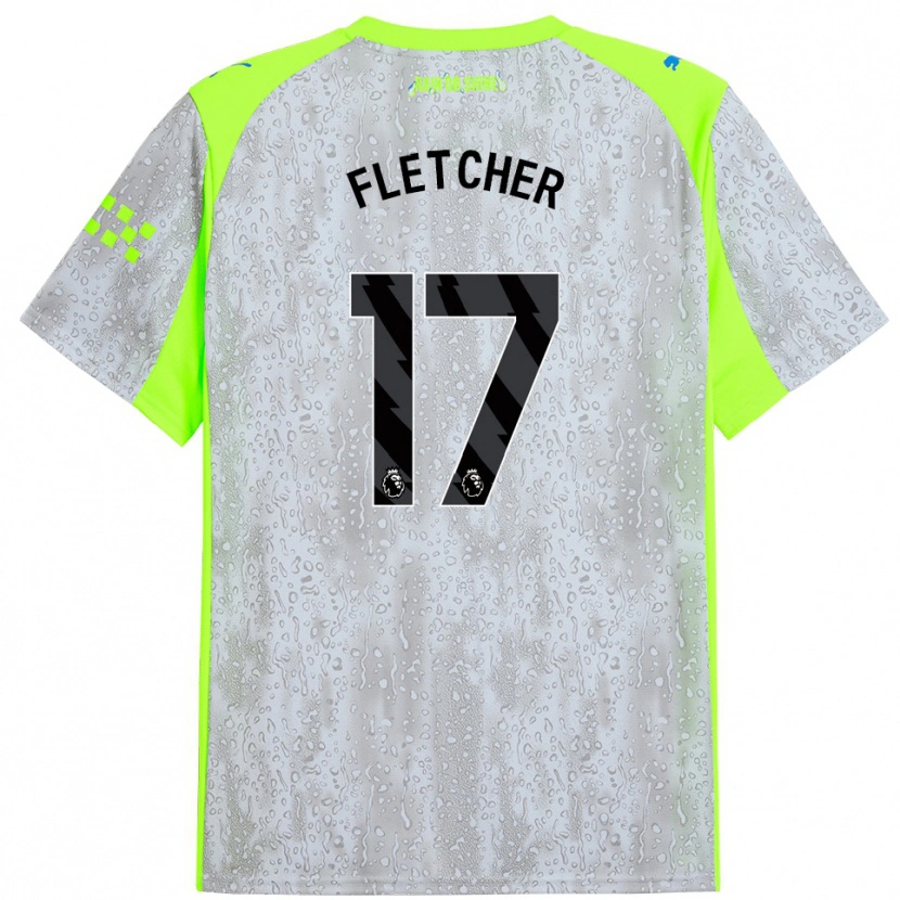 Danxen Mann Luca Fletcher #17 Grå Gul Tredje Sett Drakt Trøye 2025/26 Skjorter T-Skjorte