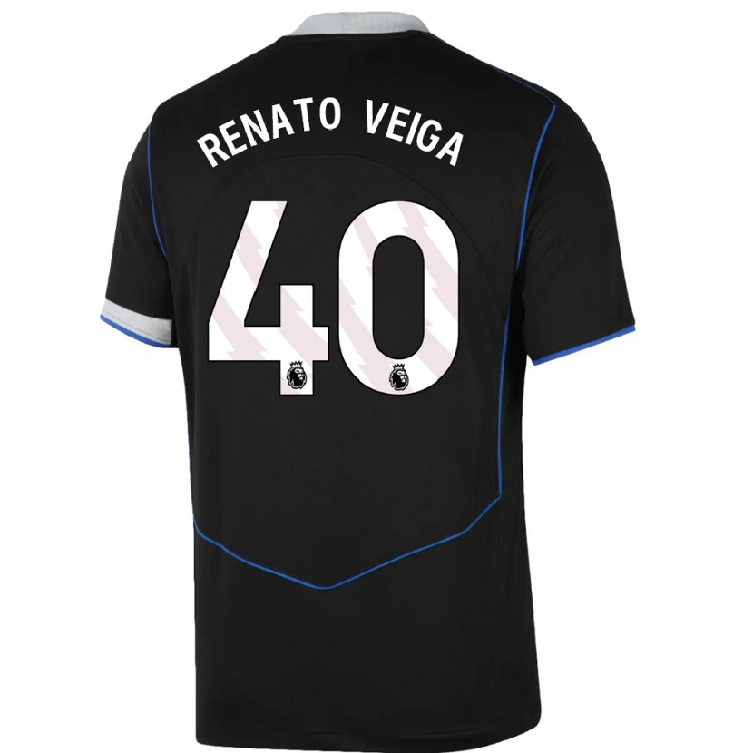 Danxen Mann Renato Veiga #40 Svart Blå Sølv Tredje Sett Drakt Trøye 2025/26 Skjorter T-Skjorte