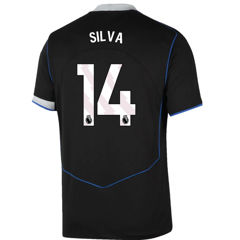 Danxen Mann Isago Silva #14 Svart Blå Sølv Tredje Sett Drakt Trøye 2025/26 Skjorter T-Skjorte