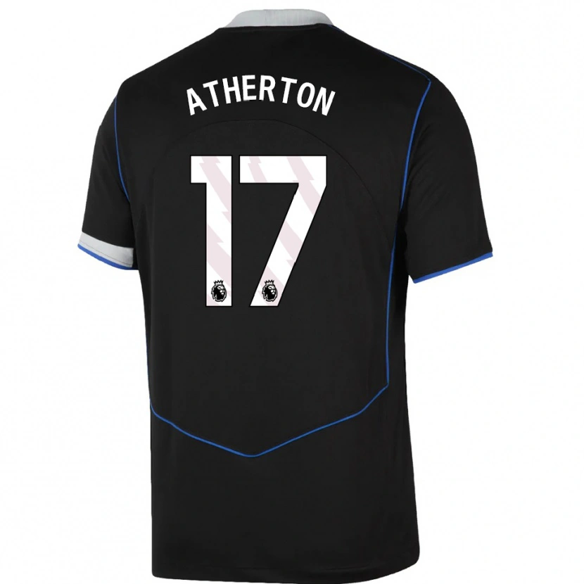 Danxen Mann Chris Atherton #17 Svart Blå Sølv Tredje Sett Drakt Trøye 2025/26 Skjorter T-Skjorte