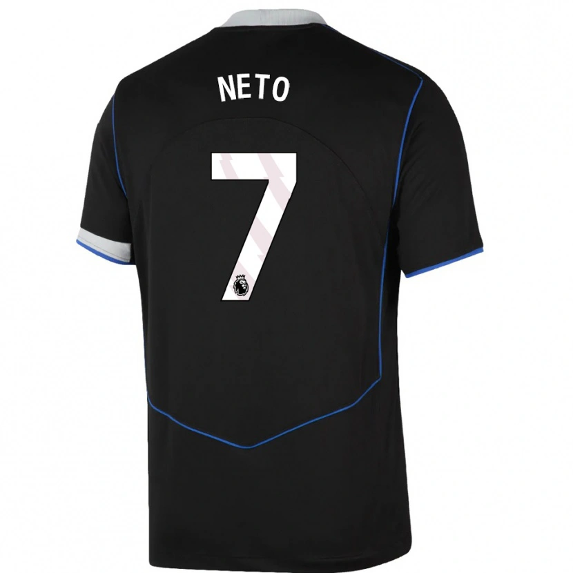 Danxen Mann Pedro Neto #7 Svart Blå Sølv Tredje Sett Drakt Trøye 2025/26 Skjorter T-Skjorte