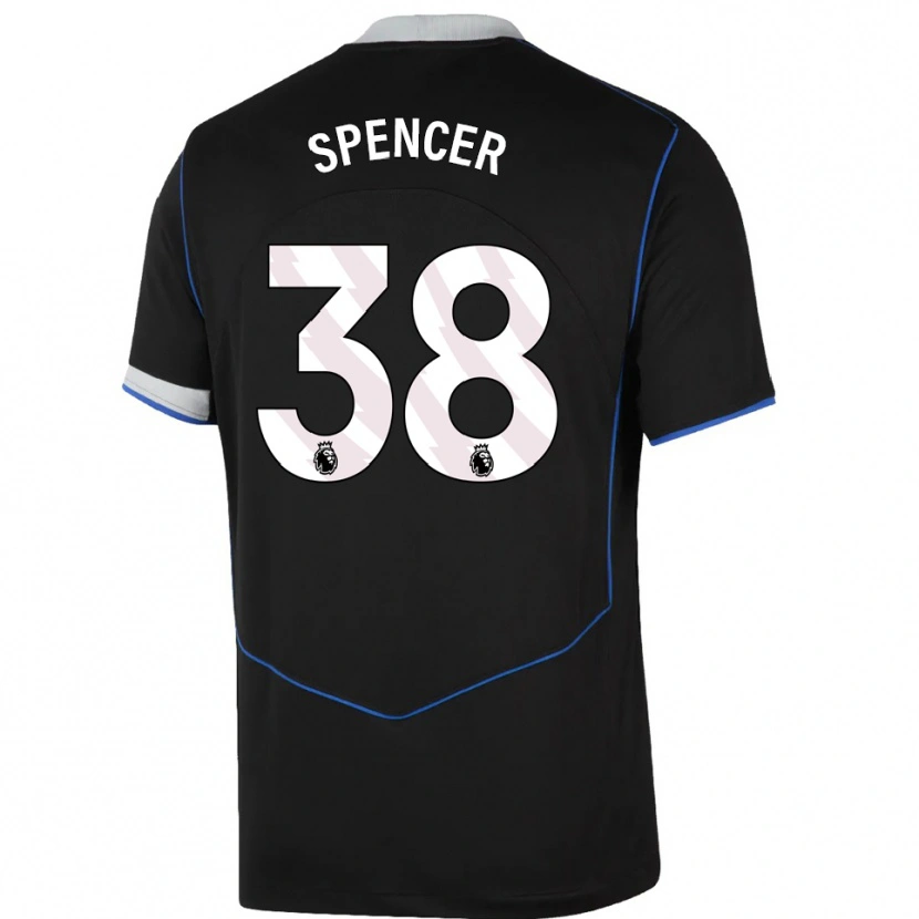 Danxen Mann Becky Spencer #38 Svart Blå Sølv Tredje Sett Drakt Trøye 2025/26 Skjorter T-Skjorte