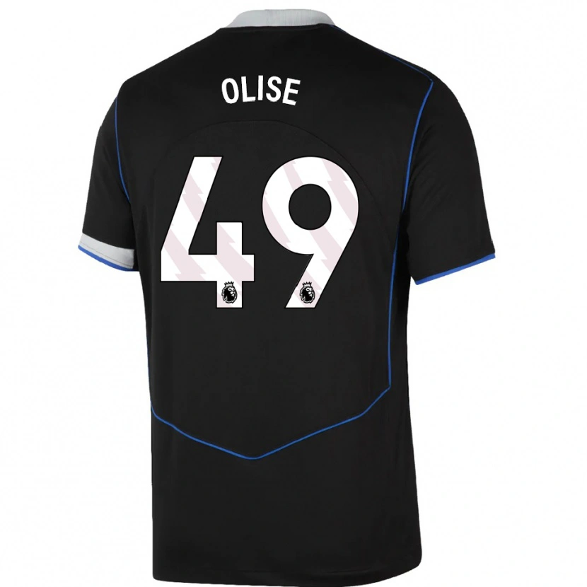 Danxen Mann Richard Olise #49 Svart Blå Sølv Tredje Sett Drakt Trøye 2025/26 Skjorter T-Skjorte