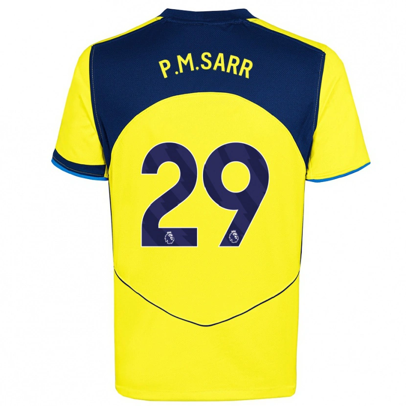 Danxen Mann Pape Matar Sarr #29 Gul Marineblå Tredje Sett Drakt Trøye 2025/26 Skjorter T-Skjorte