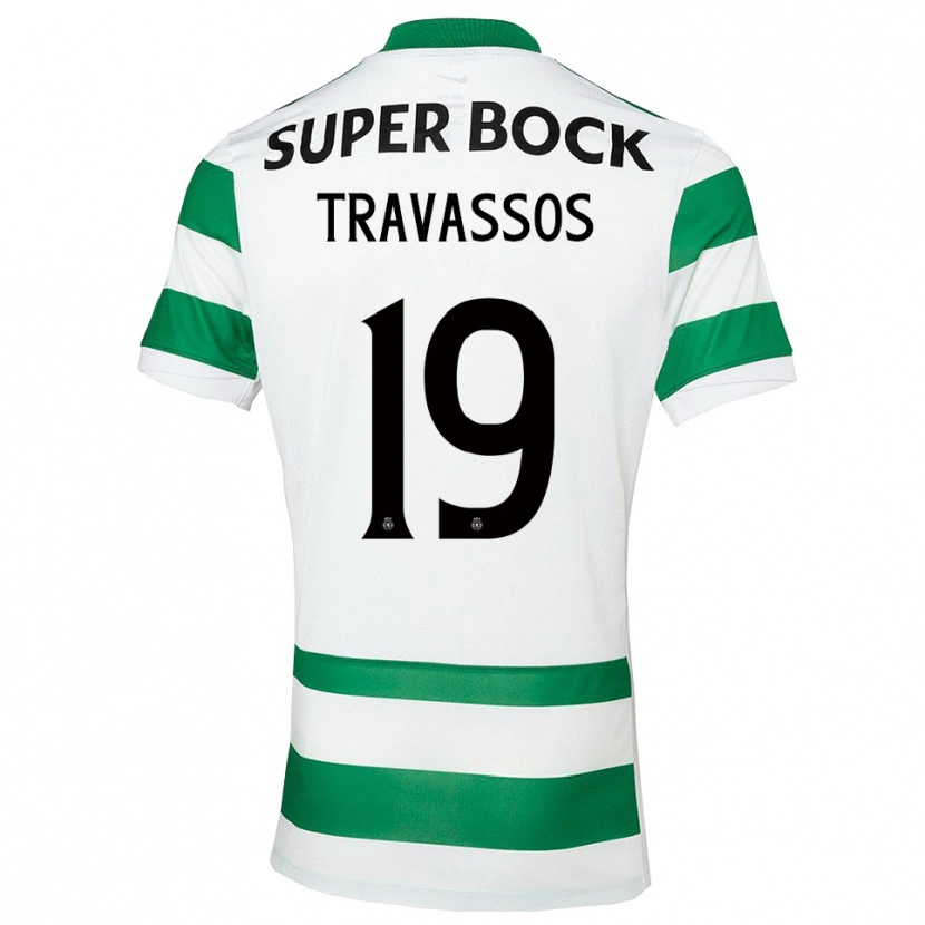 Danxen Dame Diogo Travassos #19 Grønn Hvit Hjemmetrøye Drakt Trøye 2025/26 Skjorter T-Skjorte