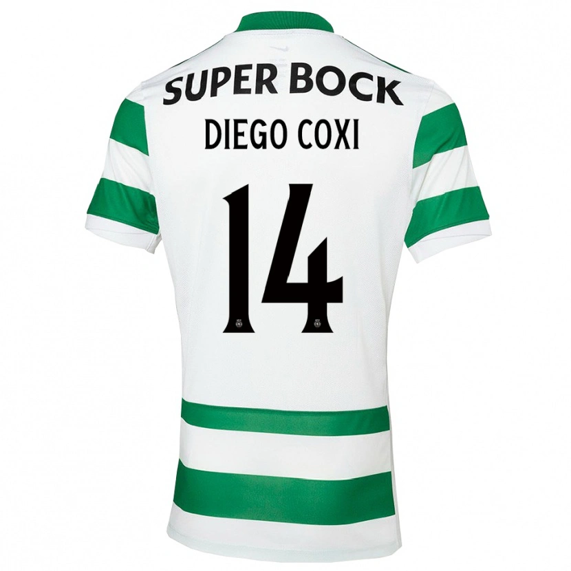 Danxen Dame Diego Coxi #14 Grønn Hvit Hjemmetrøye Drakt Trøye 2025/26 Skjorter T-Skjorte
