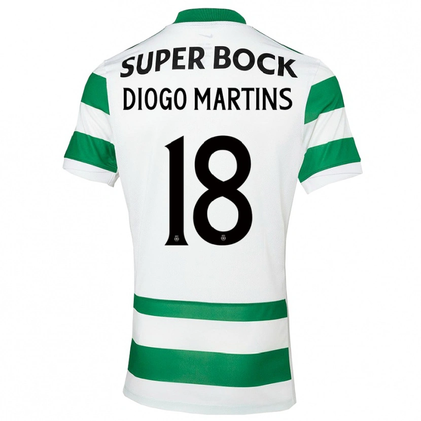 Danxen Dame Diogo Martins #18 Grønn Hvit Hjemmetrøye Drakt Trøye 2025/26 Skjorter T-Skjorte