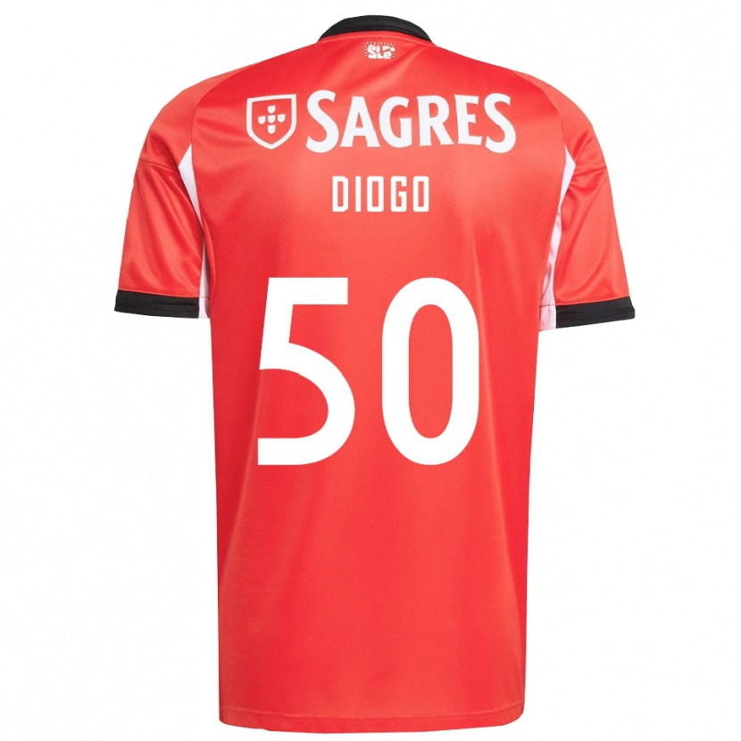 Danxen Dame Diogo Ferreira #50 Rød Hvit Hjemmetrøye Drakt Trøye 2025/26 Skjorter T-Skjorte