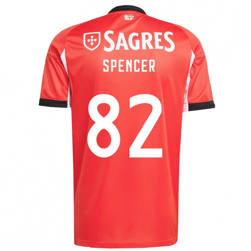 Danxen Dame Diogo Spencer #82 Rød Hvit Hjemmetrøye Drakt Trøye 2025/26 Skjorter T-Skjorte