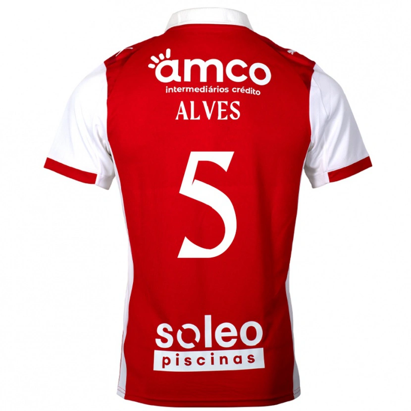 Danxen Dame Eduardo Alves #5 Rød Hvit Hjemmetrøye Drakt Trøye 2025/26 Skjorter T-Skjorte