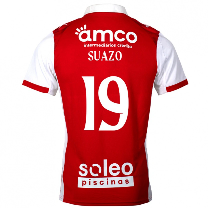 Danxen Dame Luis Suazo #19 Rød Hvit Hjemmetrøye Drakt Trøye 2025/26 Skjorter T-Skjorte