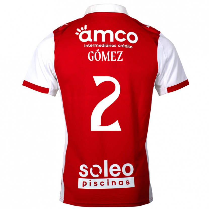 Danxen Dame Víctor Gómez #2 Rød Hvit Hjemmetrøye Drakt Trøye 2025/26 Skjorter T-Skjorte