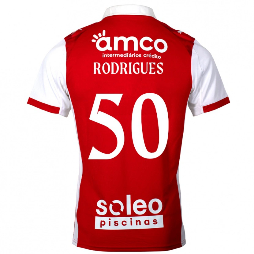 Danxen Dame Diego Rodrigues #50 Rød Hvit Hjemmetrøye Drakt Trøye 2025/26 Skjorter T-Skjorte