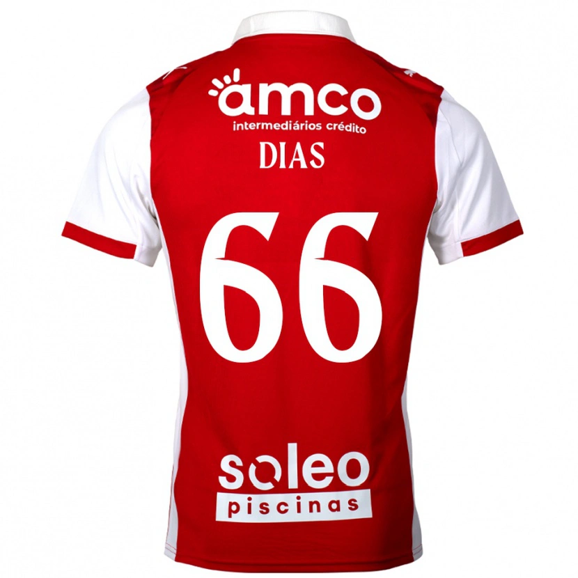Danxen Dame Gonçalo Dias #66 Rød Hvit Hjemmetrøye Drakt Trøye 2025/26 Skjorter T-Skjorte